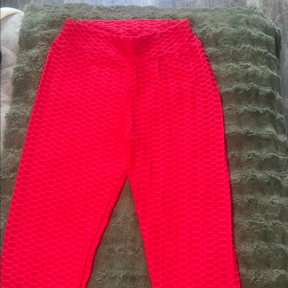 Private Label Red Textured Pants